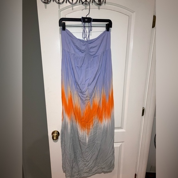 Essentiel Antwerp Dimple Multicolor Ombré Halter Maxi dress 🩵 so 38 - Picture 7 of 11